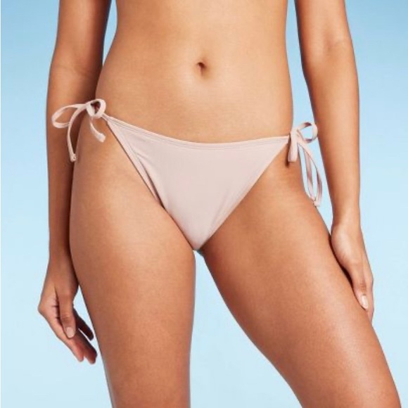 WILD FABLE WOMENS BIKINI BOTTOM SIDE TIE CHEEKY TAN CREAM COLOR - Picture 3 of 7